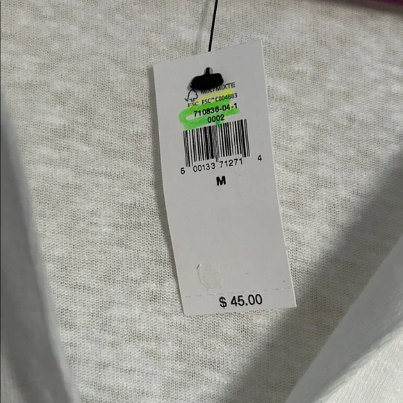 NWT Banana Republic Factory white linen blend split neck tank size medium - Picture 4 of 6